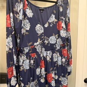 Torrid Navy and Blue Floral Dress